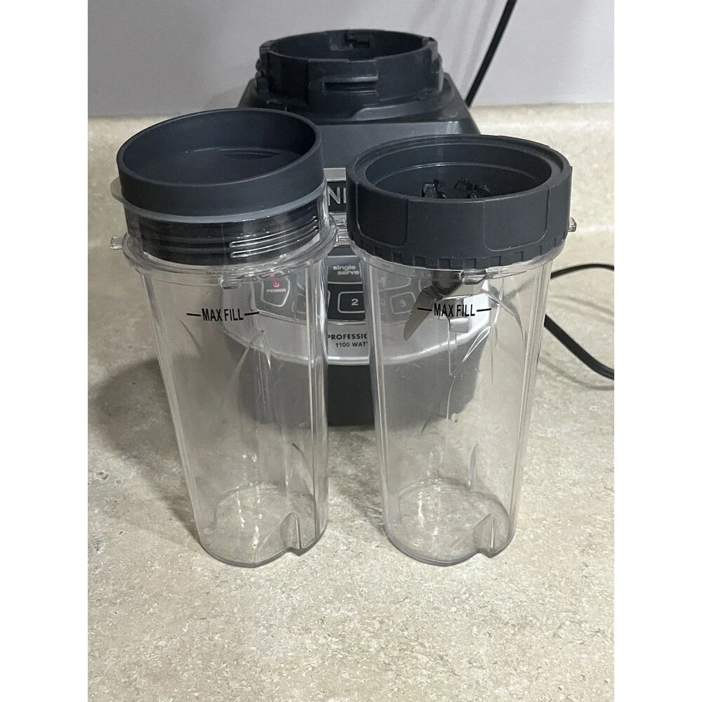 Ninja Professional Blender BL660 30 Base 1100W 2 Single Serve Cups Blade READ